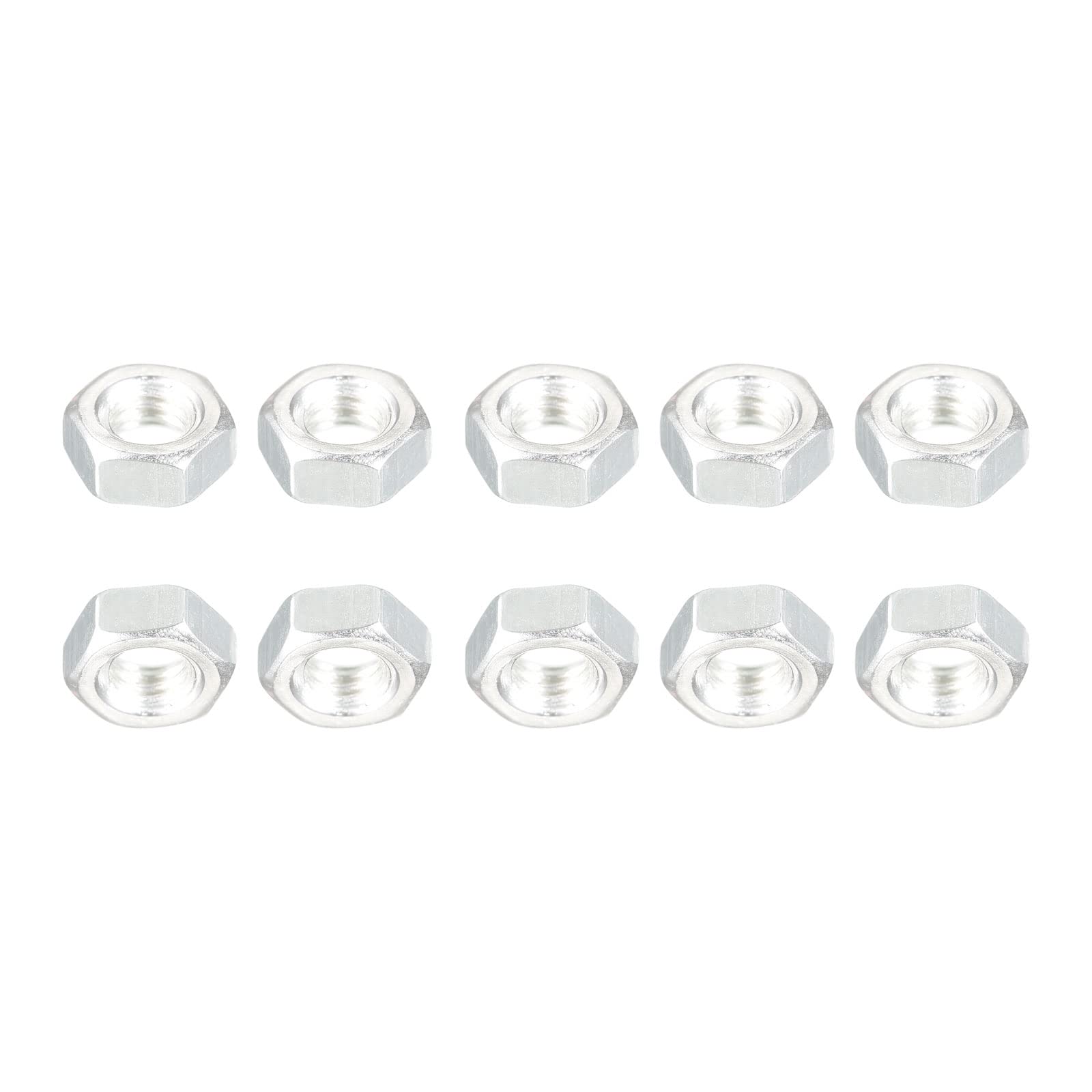 DTGN M4x0.7mm(DxP) Hex Nuts - 200Pack - Good for Home Garage Repair - Carbon Steel Zinc Plated Hexagonal Nuts - Silver Tone