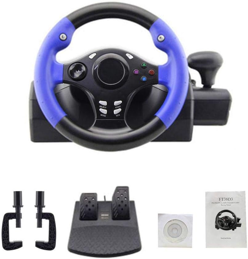 Liteness 7 In 1 Steering Wheel 270° Racing Steering Supports PS4/PS3/PC/XBOX-ONE/XBOX-360 Switch/Android Game Steering Wheel