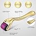 Ahyiyou Derma Roller Microneedle, Titanium 540 Derma for Face and Skin Care 0.25mm Treats Acne, Scars, Stretch Marks, and Wrinkles Includes Free Storage Case - Purple & Gold