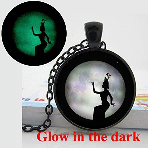 Pretty Lee 1 Pc Glow In The Dark Dancing Necklace Indian Om Pendant Necklace Dance Glass Dome Glowing Necklace