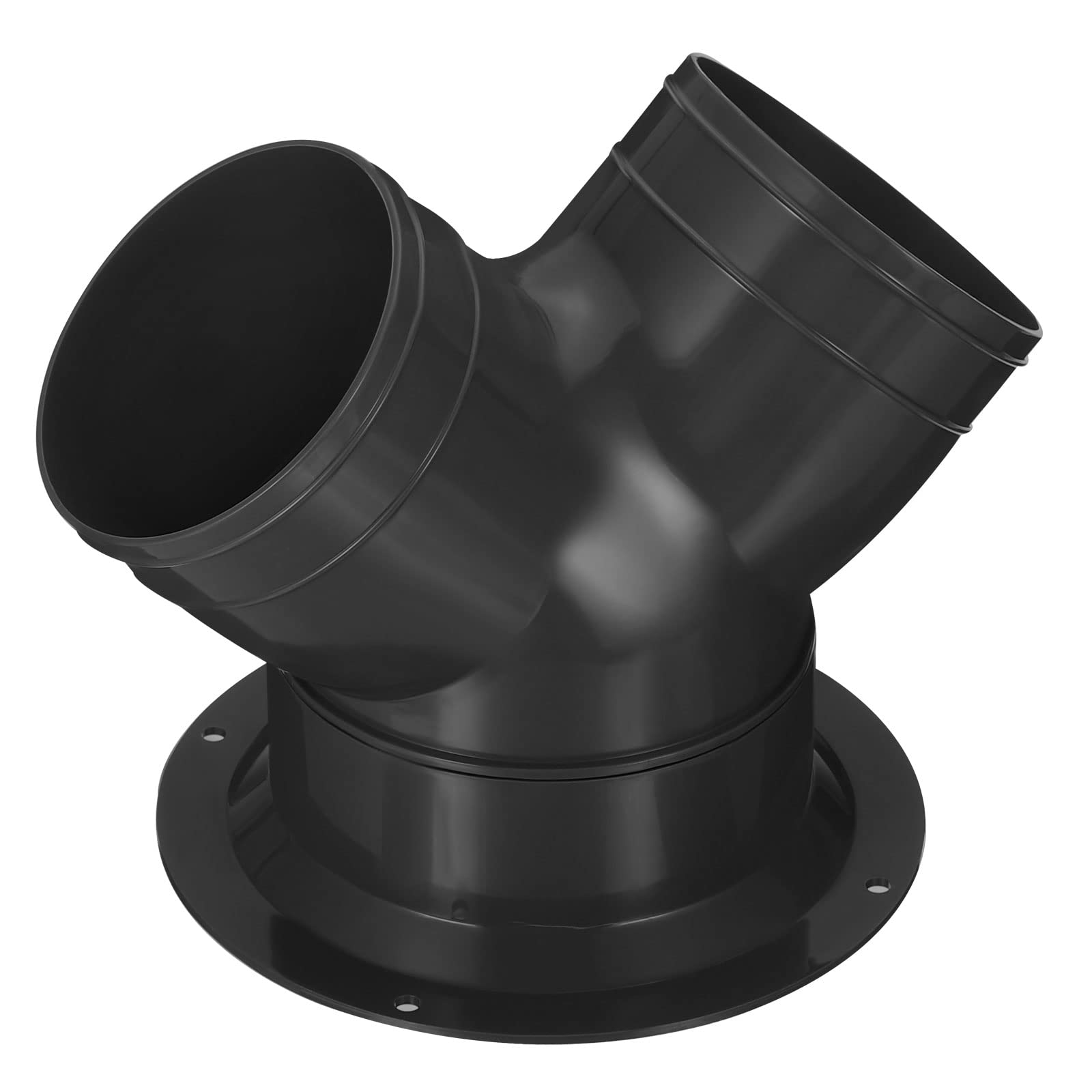 PATIKIL 3 Way Duct Splitter, 3"x3"x4" Y Reducer Connector Air Vent Duct Hose Exhaust Pipe Adapter with Flange for Dryer Exhaust Fan Vent Systems HVAC, Black