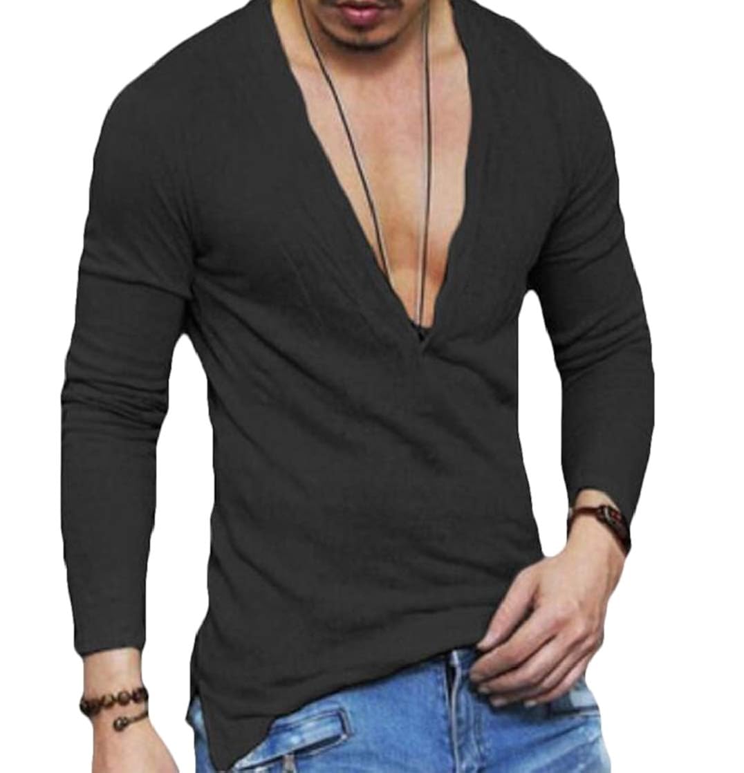 T-Shirts KLJR Men Linen Fashion Casual 