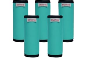 DIVALCUP Neoprene Luggage Handle Wrap, 5 Pack Trolley Case Grip Suitcase Identifier Protective Cover, Lake Green
