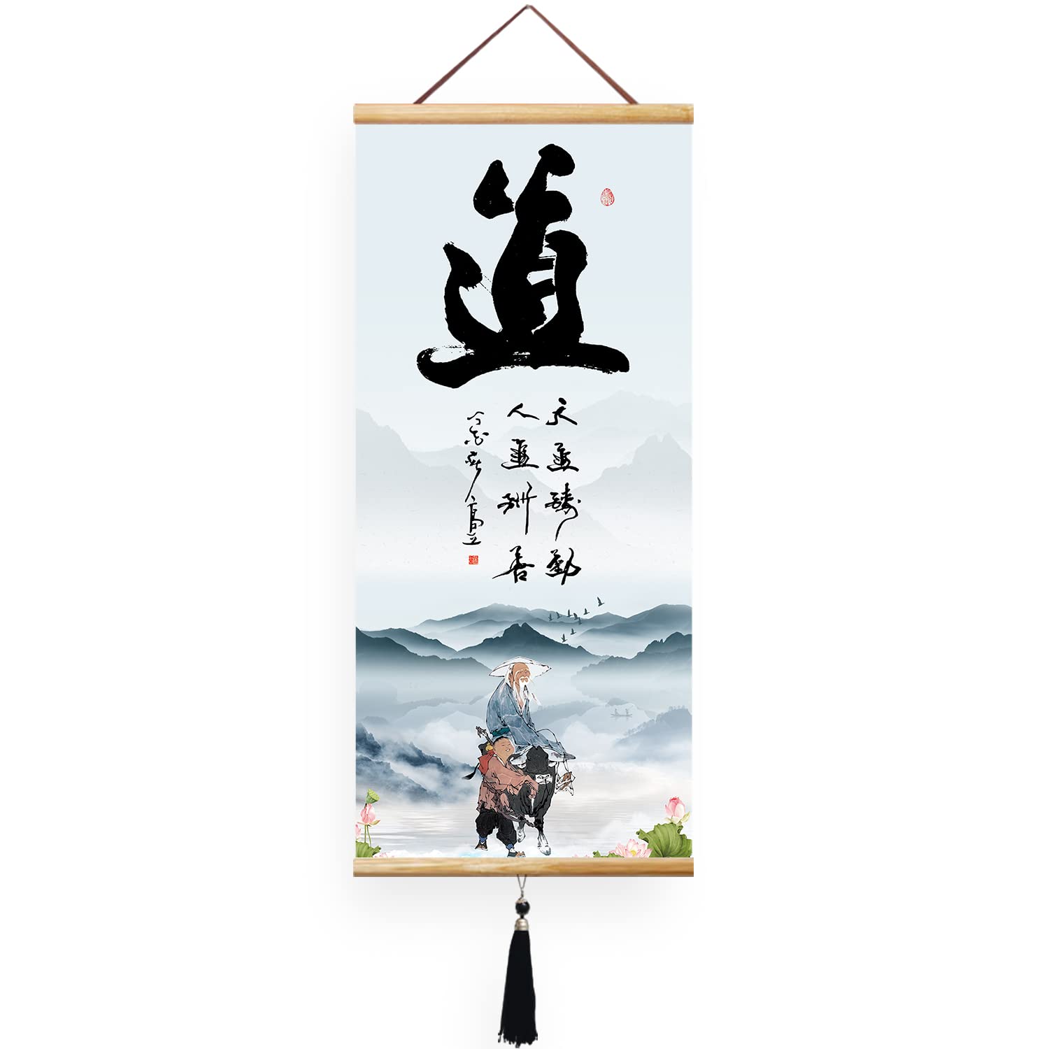 EAPEY Chinese Calligraphy Wall Scroll Japanese Scroll Japanese Wall Art Chinese Calligraphy Art Scroll Asian Wall Scroll Decor Home-Morality