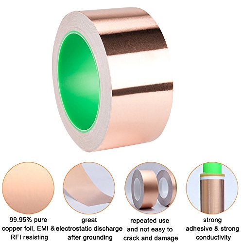 DanziX Copper Foil Tape Conductive Self Adhesive (2inch x 33ft) Extra Long Value Pack