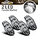 Partsam 4pcs 2.5 inch White LED Side Marker Lights, Truck Running Board Ligths, 2 Diode Sealed 2.5