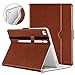 DTTO for iPad 9.7 Inch 5th/6th Generation 2018/2017 Case with Apple Pencil Holder, Premium Leather Folio Stand Cover Case for Apple iPad 9.7 inch, Also Fit iPad Pro 9.7/Air 2/Air - Brown(White Lining)