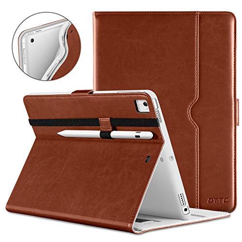 DTTO iPad 9.7 Inch 5th/6th Generation 2018/2017 Case with Apple Pencil Holder, Premium Leather Folio Cover Case for Apple iPad 9.7 inch [Auto Sleep/Wake], Also Fit iPad Pro 9.7/Air 2/Air - Brown