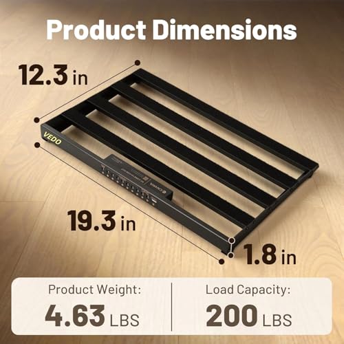 Peda lboard para Guitarra com Fonte de Alimentação Integrada, Feito em Alumínio Leve e Resistente, Inclui Saída USB, Maleta de Transporte, Adaptador e Cabos (55 * 34 * 10cm)