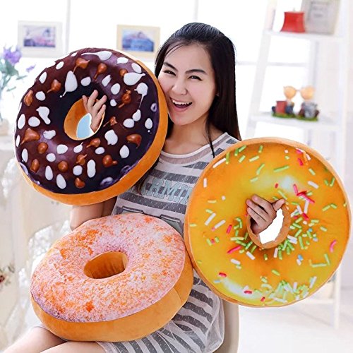 Large Soft Novelty Doughnut Donut Shaped Ring Plush Cushion Pillow 40cm