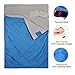 REDCAMP Double Sleeping Bag for Camping,2 Person Sleeping Bags with 2 Pillows, Queen Size Blue 3.3lbs Filling(75+12)