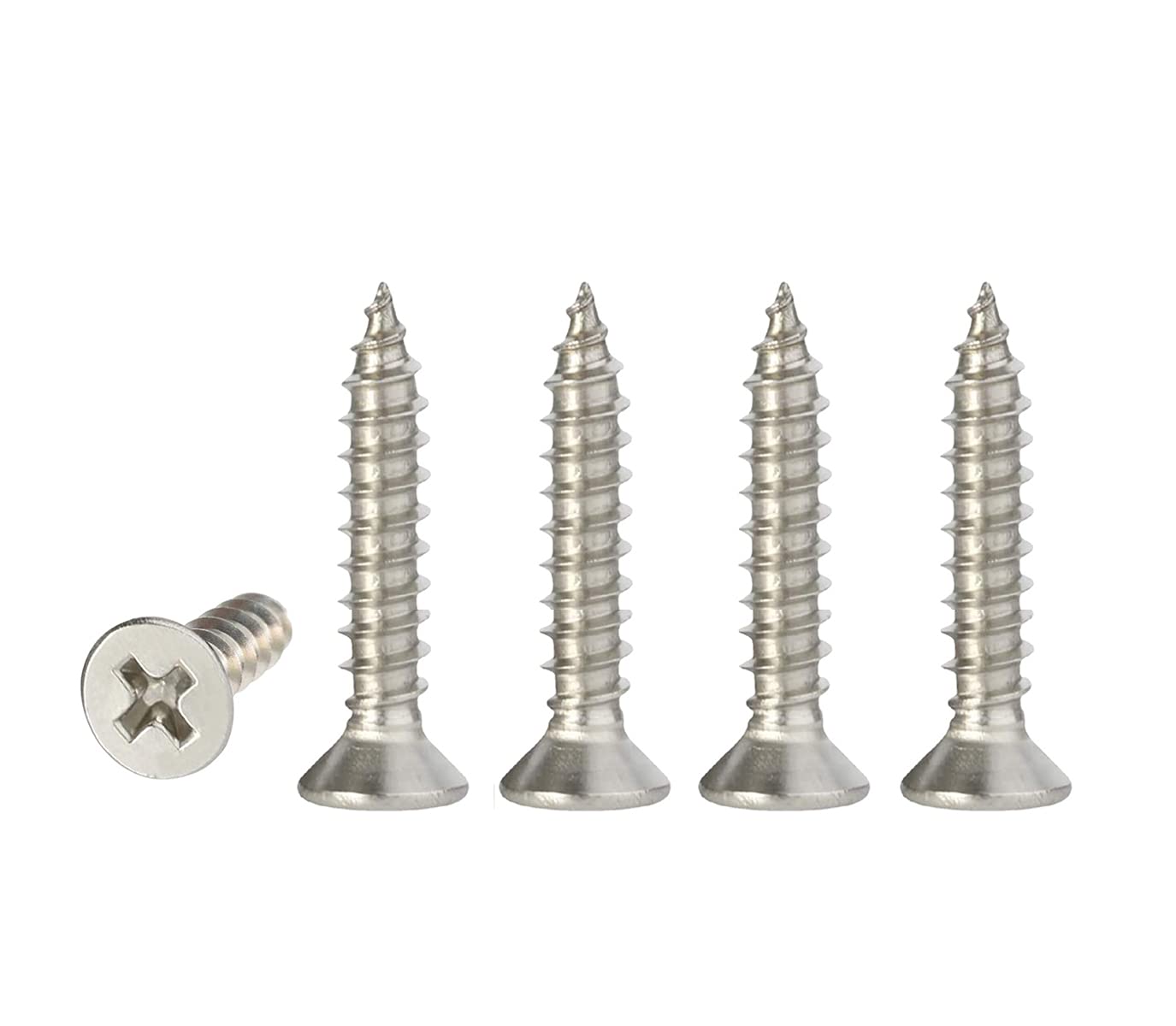 M3 Stainless Steel Self Tapping Screws,100pcs M3x20mm Phillips Flat Head Wood Srews DIY Woodworking Screws with Box (M3 X 20 100 PCS)