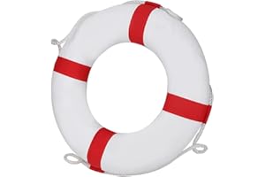 Oreilet Safety Life Preserver Ring, Foldable Portable Swim Foam Buoy with Floating Lifesaving Rope, Pool Safety Throw Rings f