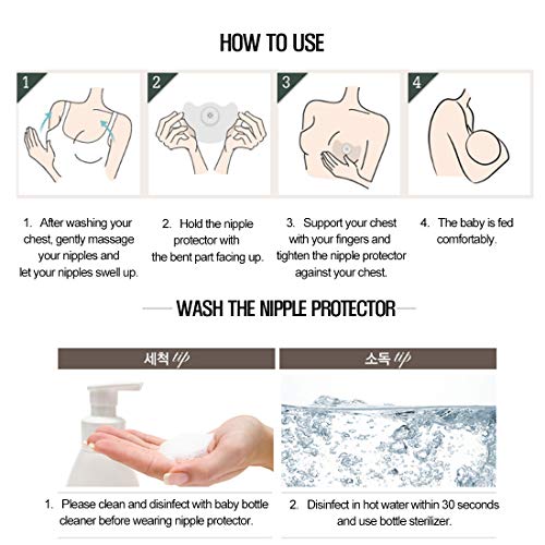 Mother-K Silicone Nipple Shield 2P with Carry Case, Contact Nipple Shields for Breastfeeding with Latch Difficulties or Flat or Inverted Nipples, Nipple Wound Protection (Medium) - Thumbnail 5