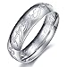 3 Pcs Feraco Cool Elvish Script Stainless Steel Ring for Men Laser Etched Finger Wedding Rings Band 6MM With Free Chain,Size 12