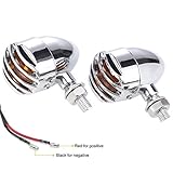 2PCS Heavy Duty Motorcycle Turn Signals Bulb Indicators Blinkers Lights with Bullet Shape Greenclick Amber Lens Front Rear Turn Signal Light (sliver)