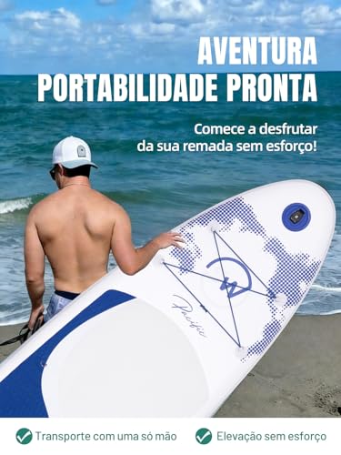 Prancha de Surf Inflável Stand Up Paddle Adulto com Acessórios, Deck EVA Antiderrapante, 335×86×15CM, Suporta até 260 KG – Ideal para Iniciantes e Experientes