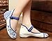 AvaCostume Chinese Traditional Paper Cut Art Embroidery Flats Mary Jane Shoes 38 White