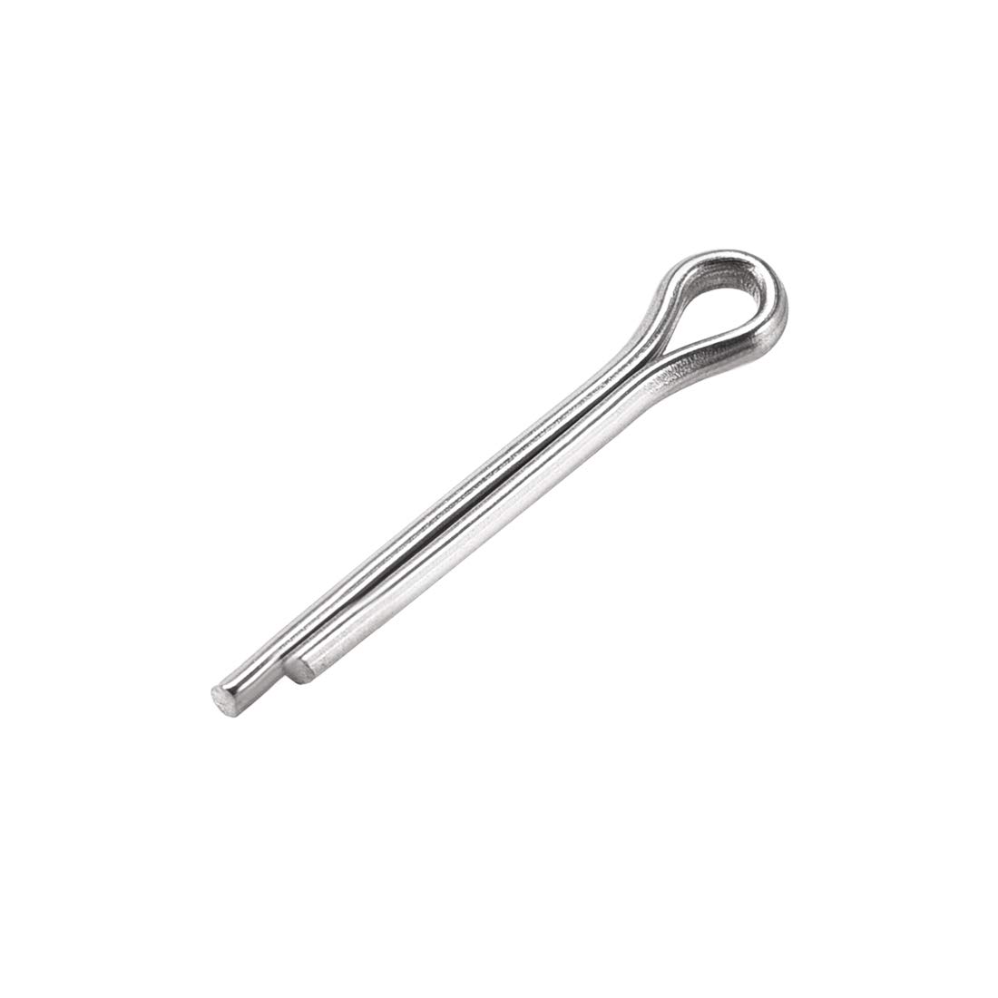 sourcing map Split Cotter Pin - 2mm x 14mm 304 Stainless Steel 2-Prongs Silver Tone Fastener Clip Key 60Pcs