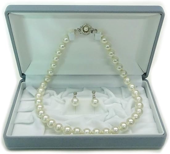 Amazon 真珠ネックレス10ミリ イヤリングorピアスセット10 0mm花珠貝パール長さ選択 42 イヤリング ネックレス 通販