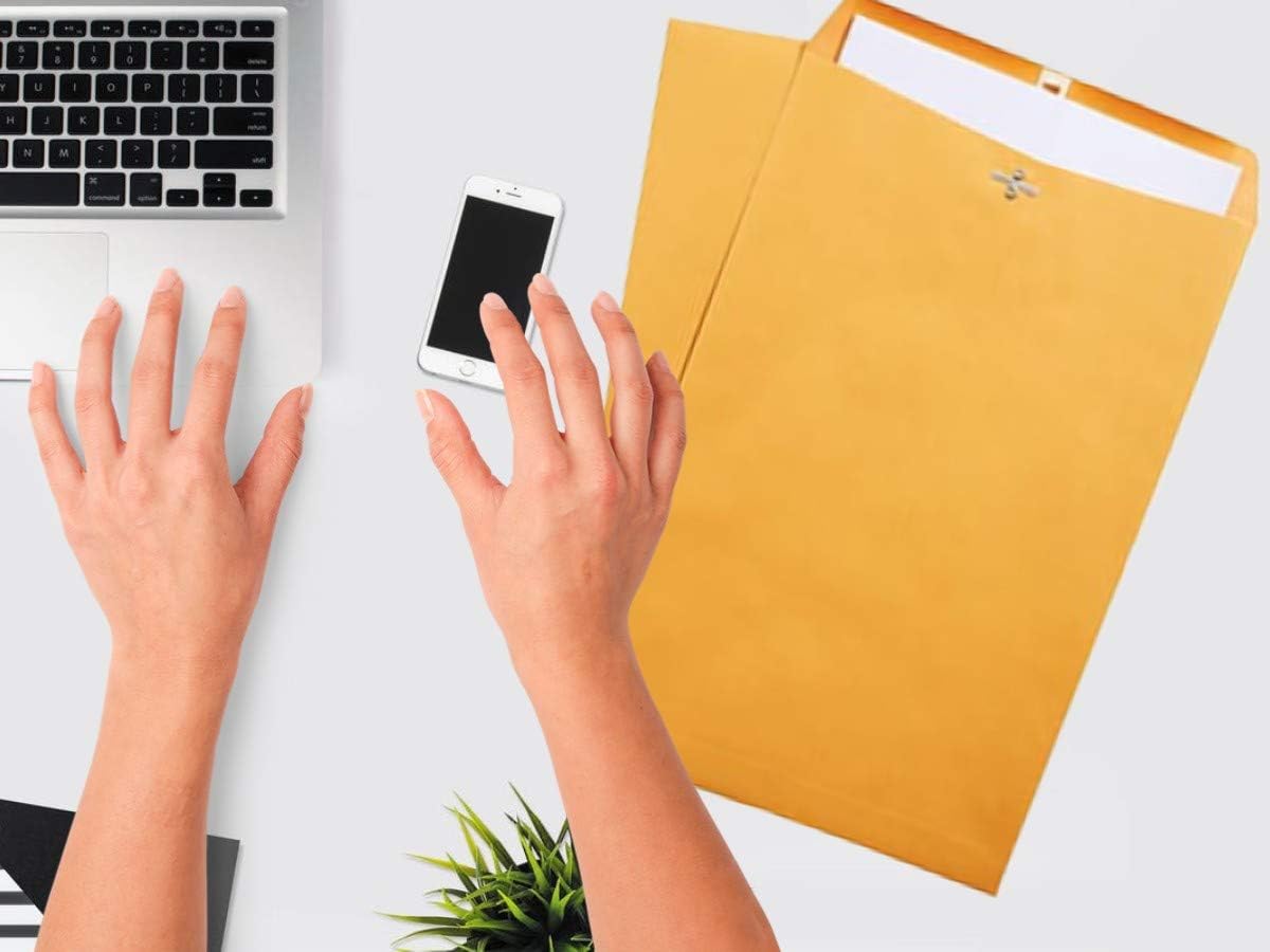 1InTheOffice 6 X 9 Clasp Envelopes with Gummed Flaps for Mailing or Shipping Envelope, Kraft Brown Envelopes, 100 per Box : Office Products