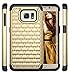 S7 Edge Case, Galaxy S7 Edge Case, Style4U Studded Rhinestone Crystal Bling Hybrid Armor Case Cover for Samsung Galaxy S7 Edge with 1 Style4U Stylus [Gold/Black]