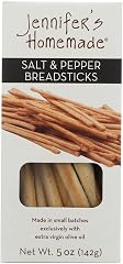 JENNIFERS HOMEMADE Salt & Pepper Breadsticks, VEGAN All Natural, Made with extra virgin olive oil, Crunchy and delicious snac