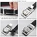 Tiitc Men's Genuine Leather Ratchet Dress Belt with Automatic Buckle (Black, 35mm Wide) (Silver Black Buckle-02)