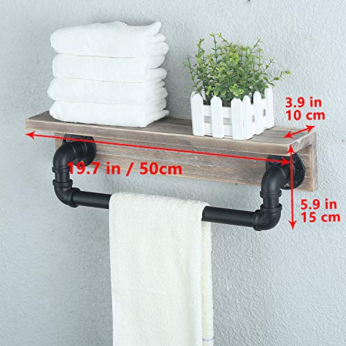 Weven Industrial Pipe Towel Racks with Towel Bar,Bathroom Shelves Wall