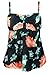 Cocoship Vintage Carnival Floral Swim Top Retro Ruched Modest Tankinis(FBA)