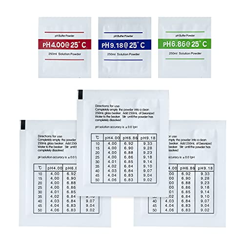 15 Pack pH Buffer Calibration Solution Powder 4.00/6.86/9.18 for Precisely Calibrate pH Meter