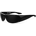 WISTON Dark Sunglasses for Men Wrap Around Sunglasses for Big Heads Men UV400 Protection W8005