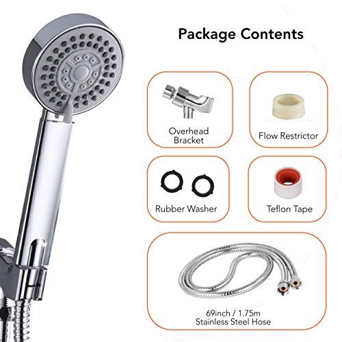 F&R 3.3" High Pressure Handheld Shower Head with 3 Spray Settings ...