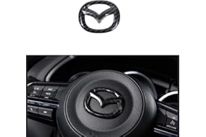 MAXDOOL Red Steering Wheel Cover Sticker Sequins Frame Trim for Mazda 3 6 CX-3 CX-5 CX-9 Interior Accessories(Carbon Fiber)