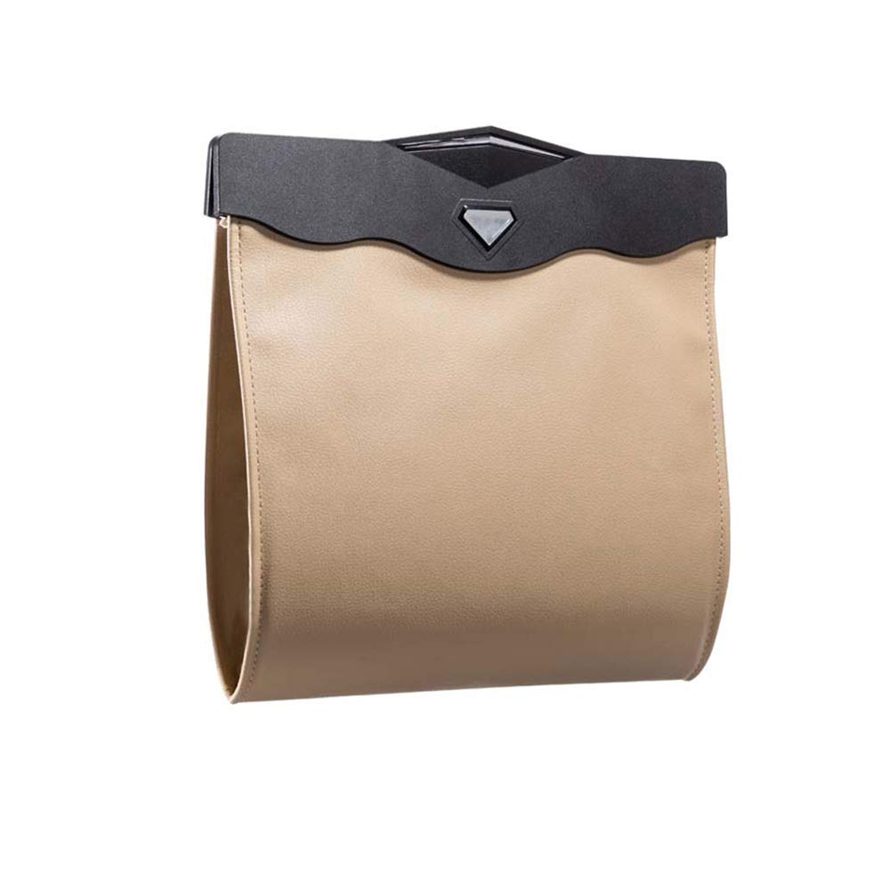 QUEES Car Trash Bag Magnetic Garbage Bag Auto Litter Car Bag Great for Cars Back Seat,Khaki