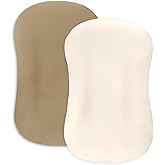 Hooyax Baby Lounger Cover 2-Pack, Ultra-Soft Stretchable Slipcover Fits Snuggle Me & Infant Loungers, Skin-Friendly Newborn Lounger Cover Set for Boys and Girls - Covers Only (Brown Beige)