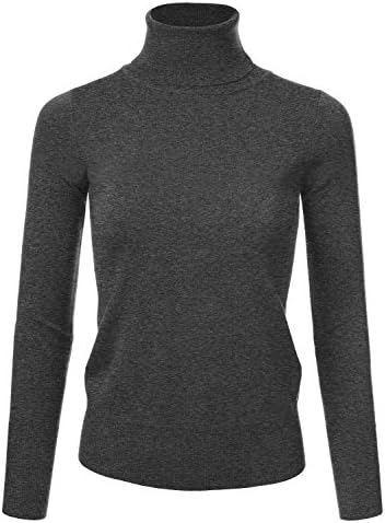 NINEXISWomen's Long Sleeve Turtle Neck Knit Sweater Top with Plus Size