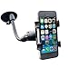 Amaz247 Double Clip 360 Rotating Flexible Car Mount Cell Phone Holder Stand Car Accessories for iPhone, Samsung, LG, Nexus, HTC, Motorola, Sony & Other Smartphones, Black