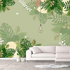 Wall Murals for Bedroom Green Plants Animals Removable Wallpaper Peel and Stick Wall Stickers - 66x96 inches