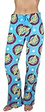 Women's Wonder Woman Blue Cotton Plush Pajama Lounge Pants