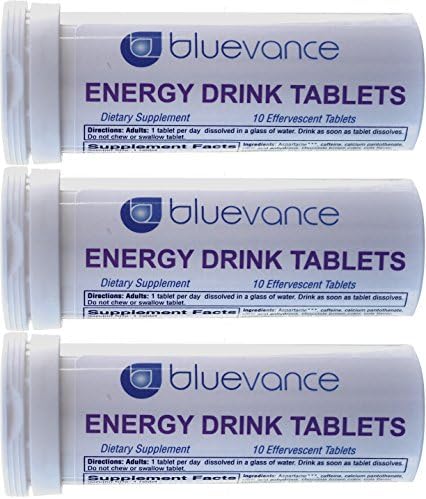 Energy Boost Effervescent Drink Tablets Sugar &amp; Gluten Free 10 Tablets PACK of 3 TUBES