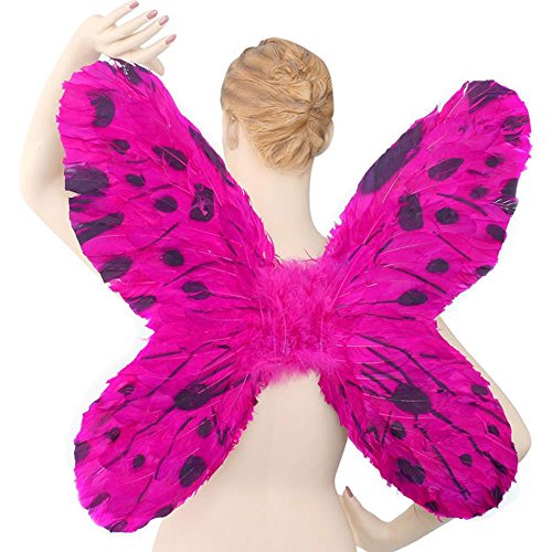 Adult Purple/Black Feather Butterfly Costume Wings