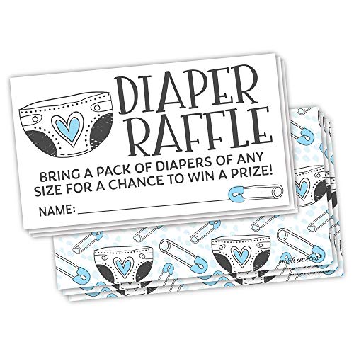50 Cute Blue Diaper Doodle Boy Diaper Raffle Tickets Baby Shower
