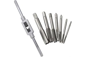 Adjustable Tap Die Set 3-12mm Metric Thread Tools with Screw Extractor, for Woodworking, Machinery and Automotive Repair, Sil