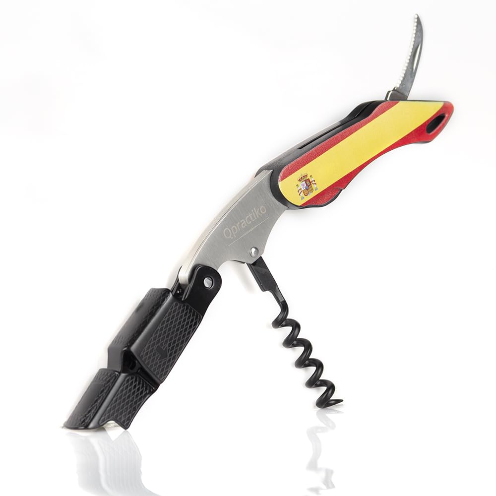 Qpractiko Teflon Two Stroke Corkscrew "Spain Flag" (Q039)