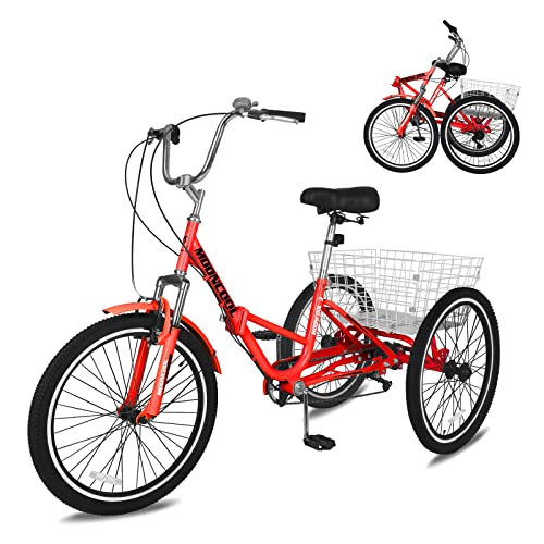 Slsy Adult Folding Tricycles, Speed Folding Adult Trikes, 20 24 26 Inch  Wheel Bikes with Low Step-Through, - Main Image