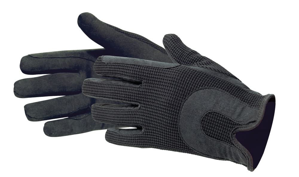 PFIFF Riding Leather Glove, Black, XX-Small