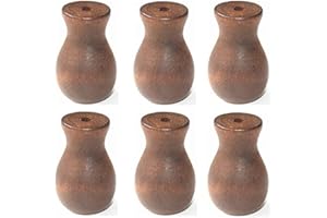 Real Wood Blind Tassels/Cord Drop in Cherry Stain - 6 Pieces Wooden Hanging Ball Pulls for Window Blinds Pull Cords,Roman Sha