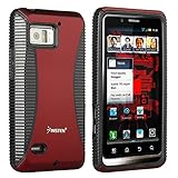Insten Hybrid Case Compatible with Motorola Droid Bionic XT875, Black TPU / Red Hard