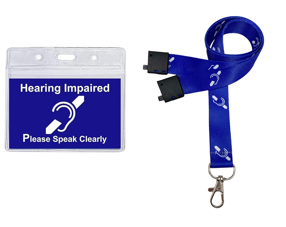 Hearing Disability ID Card (Hearing) in Clear Waterproof Pocket & Printed Lanyard Quantum Leap®